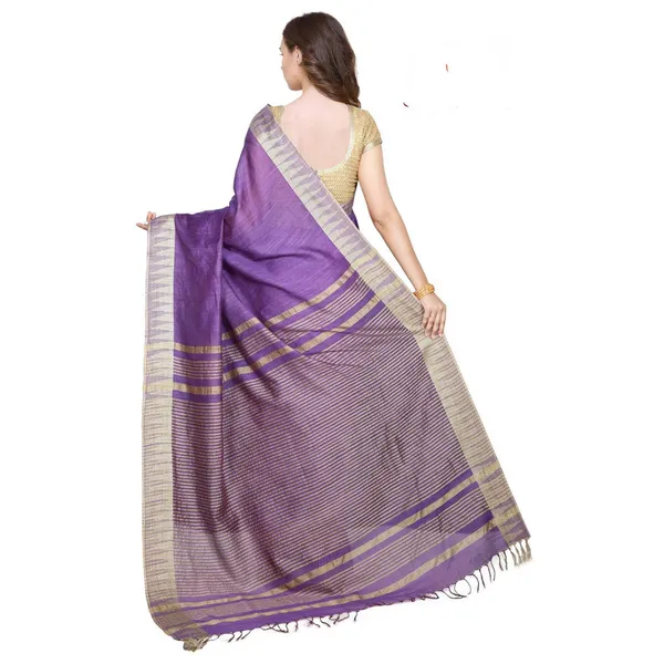 Purpureus_Purple_women's_Bhagalpuri_Handloom_Kota_Silk_Temple_Border_Saree_And_Variation_Of_Colors_With_Striped_Blouse_Piece