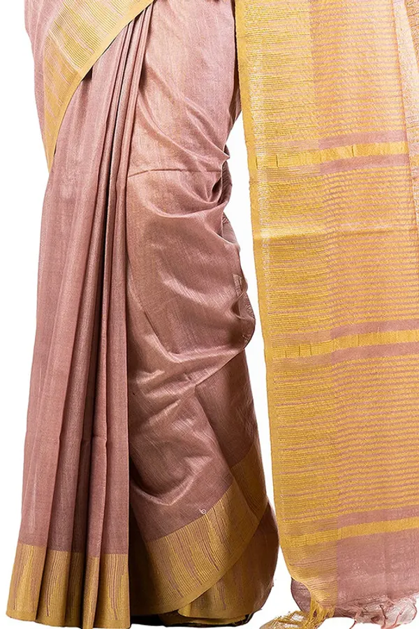 Rosy_Brown_women's_Bhagalpuri_Handloom_Kota_Silk_Temple_Border_Saree_And_Variation_Of_Colors_With_Striped_Blouse_Piece