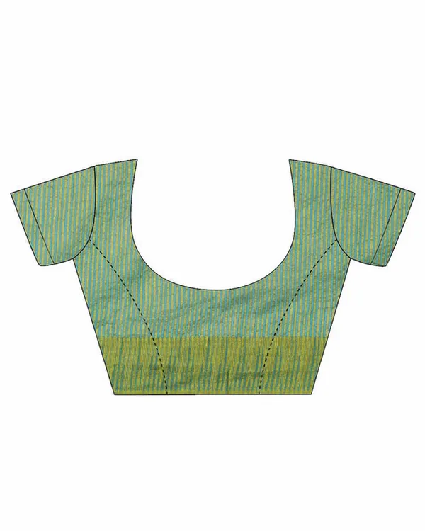 Tiffany_Cyan_women's_Bhagalpuri_Handloom_Kota_Silk_Temple_Border_Saree_And_Variation_Of_Colors_With_Striped_Blouse_Piece