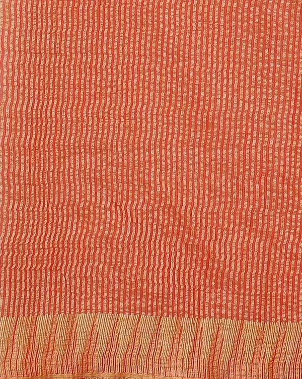 Vermilion_Red_women's_Bhagalpuri_Handloom_Kota_Silk_Temple_Border_Saree_And_Variation_Of_Colors_With_Striped_Blouse_Piece