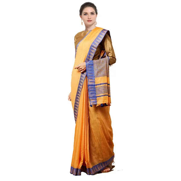 Web_Orange_women's_Bhagalpuri_Handloom_Kota_Silk_Temple_Border_Saree_And_Variation_Of_Colors_With_Striped_Blouse_Piece