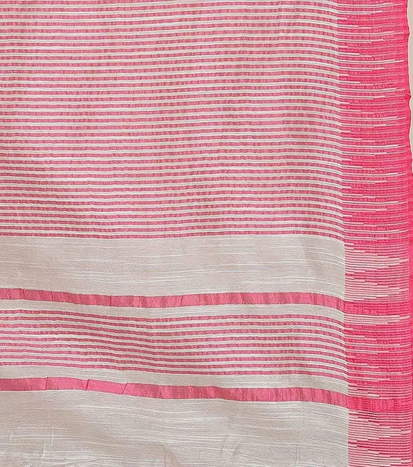 Bhagalpuri_Handloom_Kota_Silk_Temple_Border_Saree_And_Variation_Of_Colors_With_Striped_Blouse_Piece