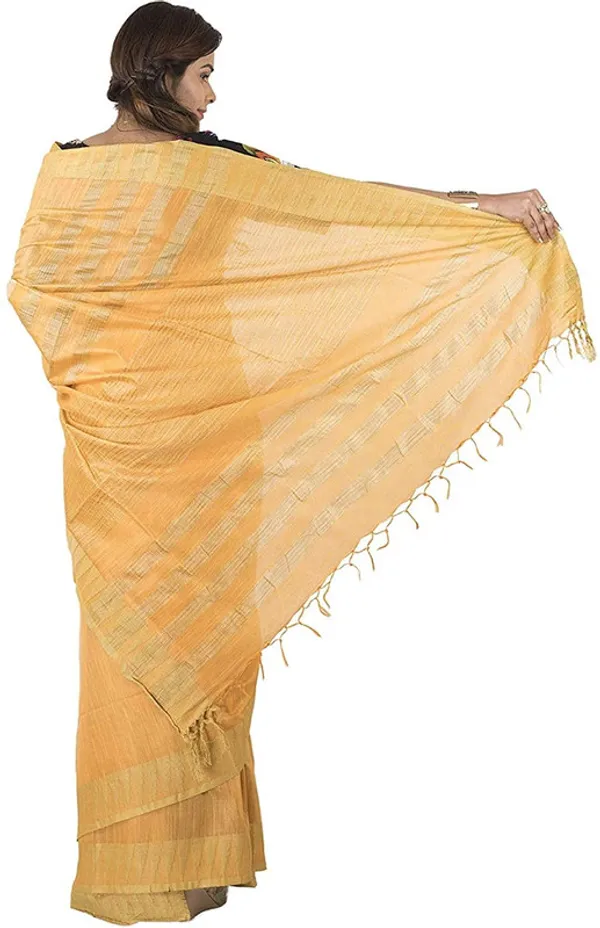 Yellow-Gold_women's_Bhagalpuri_Handloom_Kota_Silk_Temple_Border_Saree_And_Variation_Of_Colors_With_Striped_Blouse_Piece