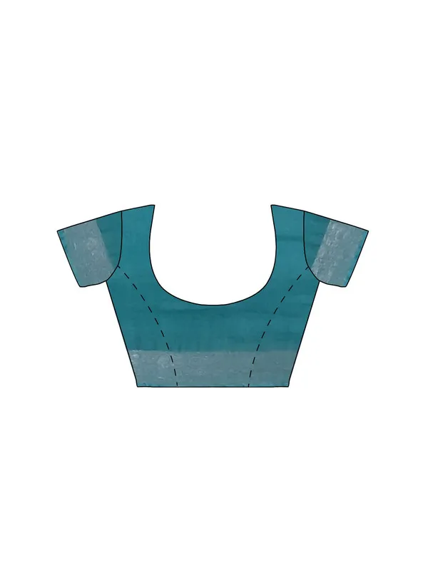 Cyan_women's_Bhagalpuri_Handloom_Linen_Blend_Saree_And_Variation_Of_Colors_With_Running_Unstiched_Blouse_Piece