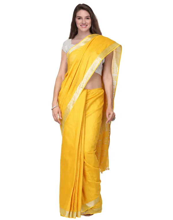 Bhagalpuri_Handloom_Linen_Blend_Saree_And_Variation_Of_Colors_With_Running_Unstiched_Blouse_Piece