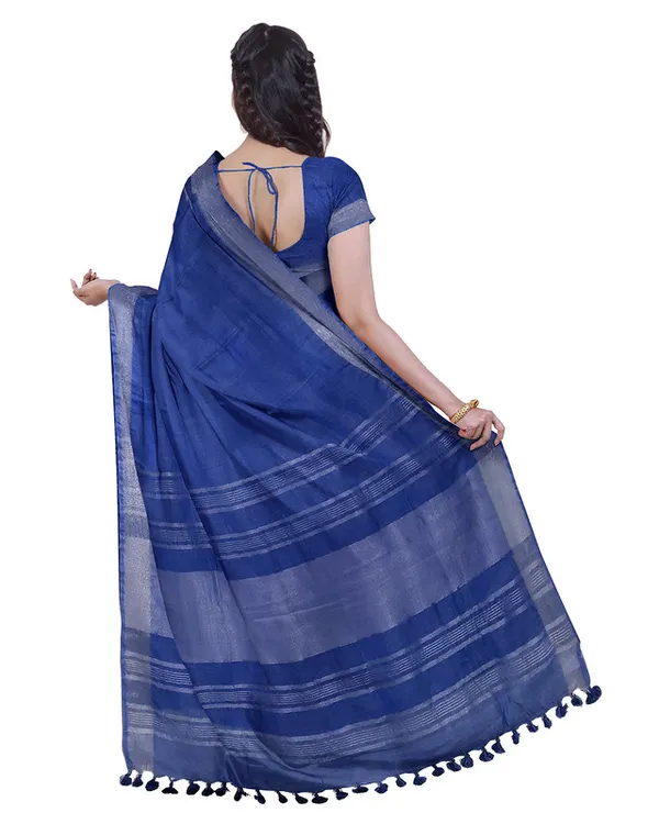 Bhagalpuri_Handloom_Cotton-Linen_Blend_Saree_Combo_(Pack_Of_2)_With_Running_Unstiched_Blouse_Piece
