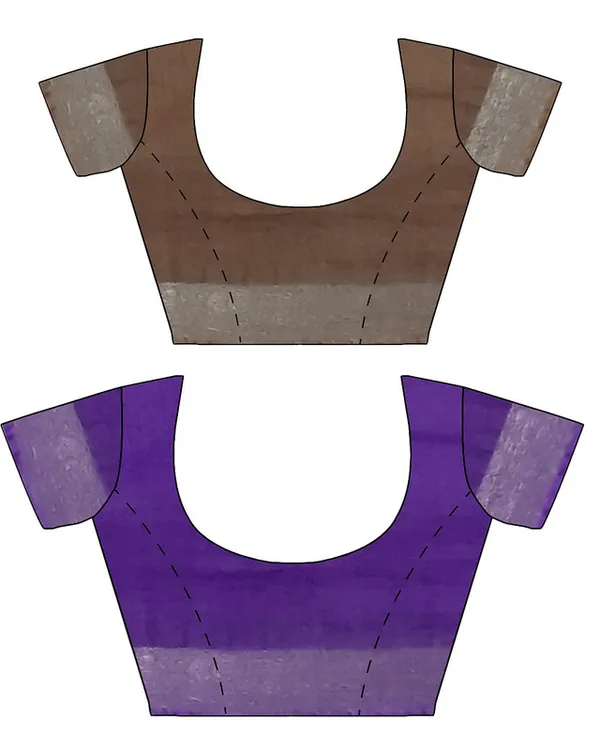 Brown_&_French_Violet_women's_Bhagalpuri_Handloom_Cotton-Linen_Blend_Saree_Combo_(Pack_Of_2)_With_Running_Unstiched_Blouse_Piece