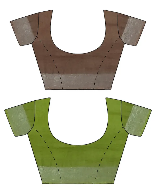 Brown_&_Green_women's_Bhagalpuri_Handloom_Cotton-Linen_Blend_Saree_Combo_(Pack_Of_2)_With_Running_Unstiched_Blouse_Piece