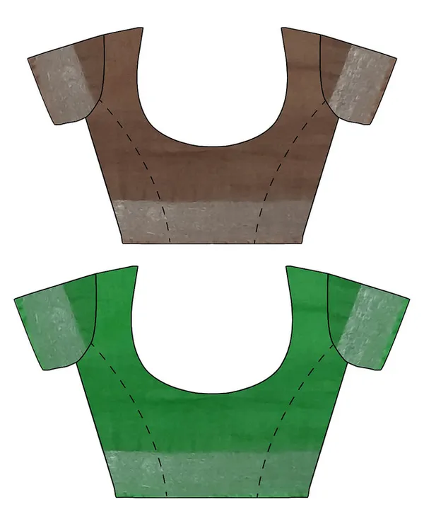 Brown_&_Pigment_Green_women's_Bhagalpuri_Handloom_Cotton-Linen_Blend_Saree_Combo_(Pack_Of_2)_With_Running_Unstiched_Blouse_Piece