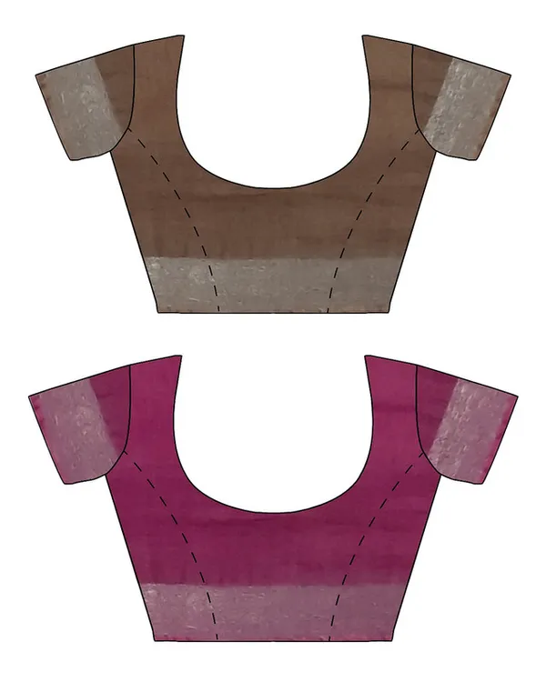 Brown_&_Raspberry_Pink_women's_Bhagalpuri_Handloom_Cotton-Linen_Blend_Saree_Combo_(Pack_Of_2)_With_Running_Unstiched_Blouse_Piece