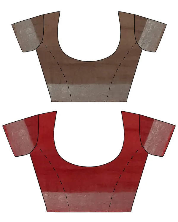 Brown_&_Red_women's_Bhagalpuri_Handloom_Cotton-Linen_Blend_Saree_Combo_(Pack_Of_2)_With_Running_Unstiched_Blouse_Piece