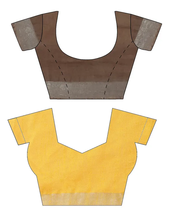 Brown_&_Yellow_women's_Bhagalpuri_Handloom_Cotton-Linen_Blend_Saree_Combo_(Pack_Of_2)_With_Running_Unstiched_Blouse_Piece