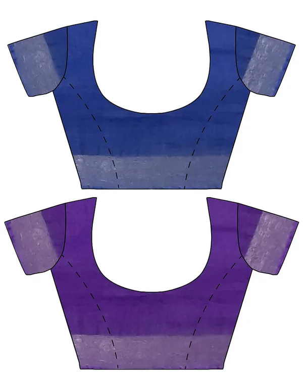 Cobalt_Blue_&_French_Violet_women's_Bhagalpuri_Handloom_Cotton-Linen_Blend_Saree_Combo_(Pack_Of_2)_With_Running_Unstiched_Blouse_Piece