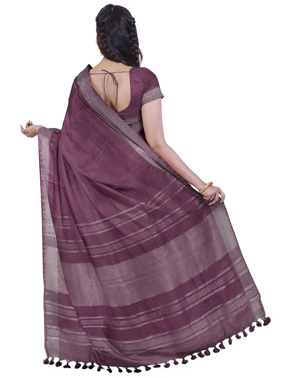 Cobalt_Blue_&_Quinacridone_Magenta_women's_Bhagalpuri_Handloom_Cotton-Linen_Blend_Saree_Combo_(Pack_Of_2)_With_Running_Unstiched_Blouse_Piece