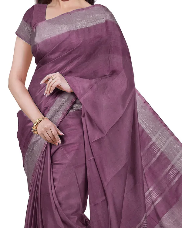 Cobalt_Blue_&_Quinacridone_Magenta_women's_Bhagalpuri_Handloom_Cotton-Linen_Blend_Saree_Combo_(Pack_Of_2)_With_Running_Unstiched_Blouse_Piece