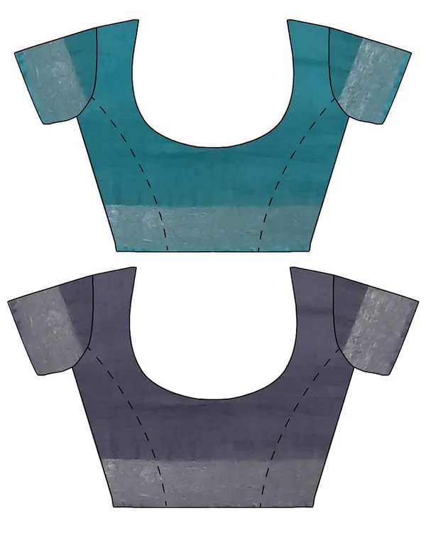 Cyan_&_Grey_women's_Bhagalpuri_Handloom_Cotton-Linen_Blend_Saree_Combo_(Pack_Of_2)_With_Running_Unstiched_Blouse_Piece