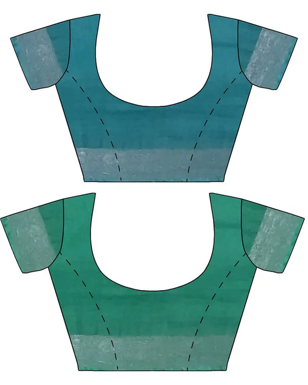 Cyan_&_Mint_Green_women's_Bhagalpuri_Handloom_Cotton-Linen_Blend_Saree_Combo_(Pack_Of_2)_With_Running_Unstiched_Blouse_Piece