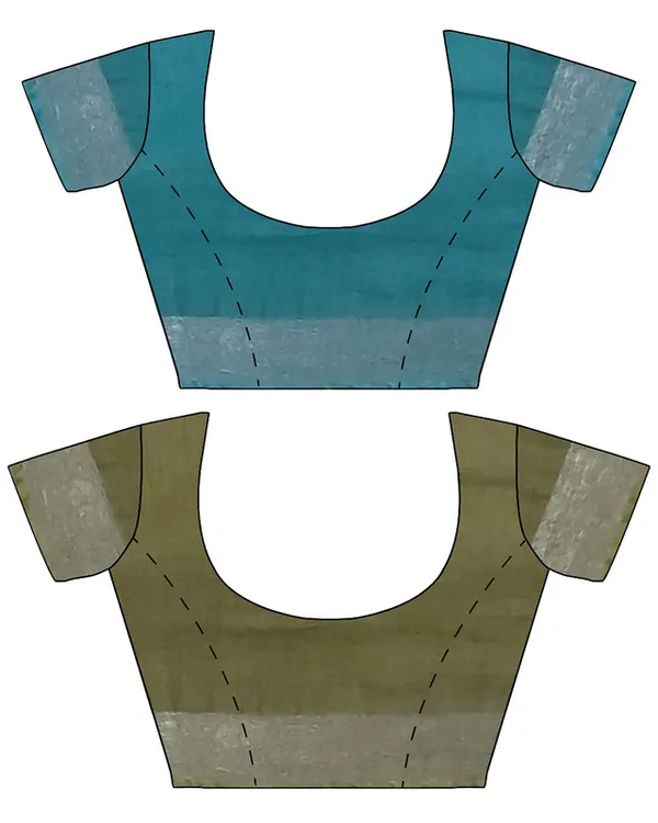 Cyan_&_Moss_Green_women's_Bhagalpuri_Handloom_Cotton-Linen_Blend_Saree_Combo_(Pack_Of_2)_With_Running_Unstiched_Blouse_Piece