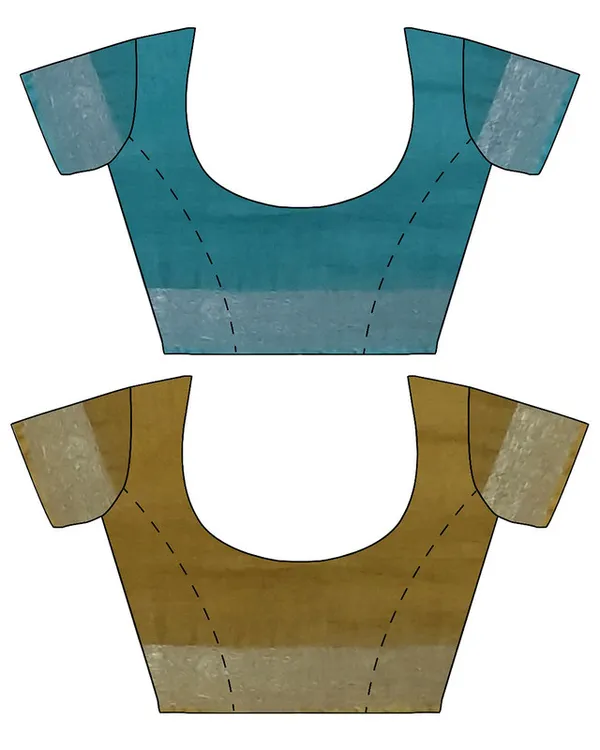 Cyan_&_Olive_Green_women's_Bhagalpuri_Handloom_Cotton-Linen_Blend_Saree_Combo_(Pack_Of_2)_With_Running_Unstiched_Blouse_Piece