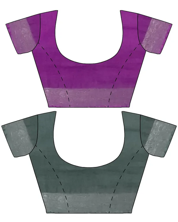 Electric_Purple_&_Hookers'_Green_women's_Bhagalpuri_Handloom_Cotton-Linen_Blend_Saree_Combo_(Pack_Of_2)_With_Running_Unstiched_Blouse_Piece
