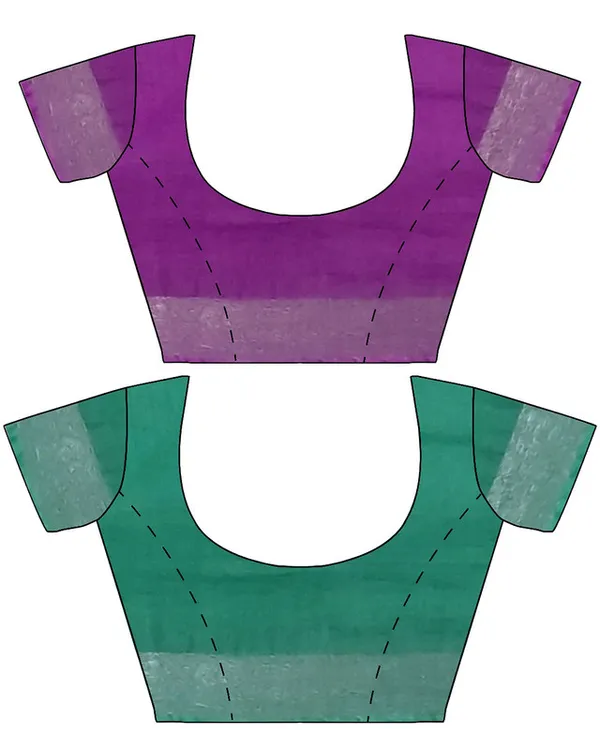 Electric_Purple_&_Mint_Green_women's_Bhagalpuri_Handloom_Cotton-Linen_Blend_Saree_Combo_(Pack_Of_2)_With_Running_Unstiched_Blouse_Piece