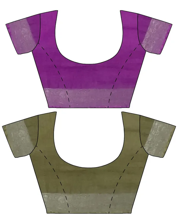 Electric_Purple_&_Moss_Green_women's_Bhagalpuri_Handloom_Cotton-Linen_Blend_Saree_Combo_(Pack_Of_2)_With_Running_Unstiched_Blouse_Piece