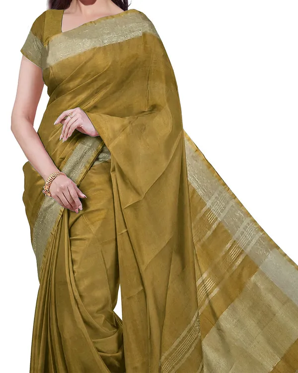 Electric_Purple_&_Olive_Green_women's_Bhagalpuri_Handloom_Cotton-Linen_Blend_Saree_Combo_(Pack_Of_2)_With_Running_Unstiched_Blouse_Piece
