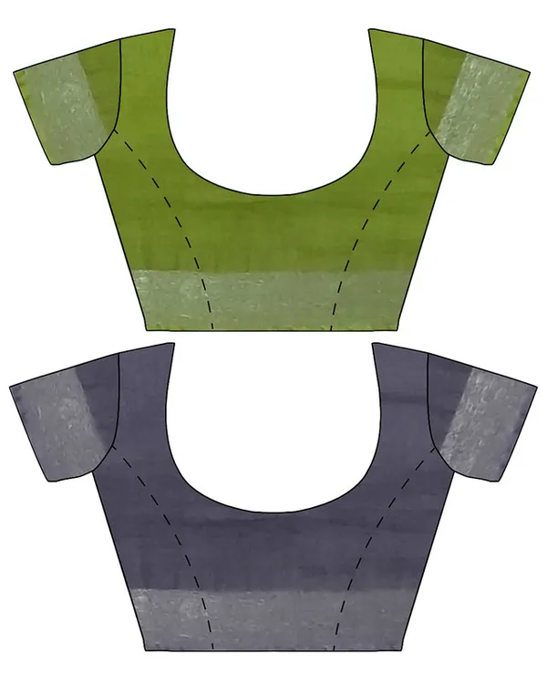 Green_&_Grey_women's_Bhagalpuri_Handloom_Cotton-Linen_Blend_Saree_Combo_(Pack_Of_2)_With_Running_Unstiched_Blouse_Piece