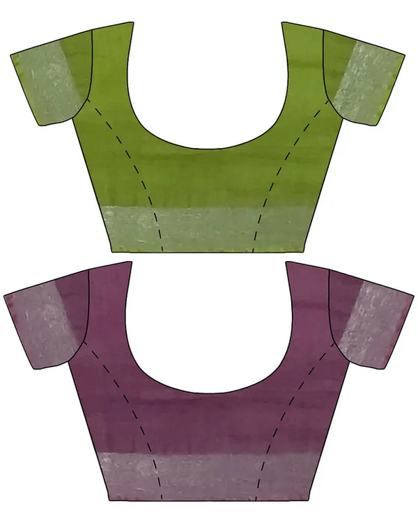 Green_&_Quinacridone_Magenta_women's_Bhagalpuri_Handloom_Cotton-Linen_Blend_Saree_Combo_(Pack_Of_2)_With_Running_Unstiched_Blouse_Piece