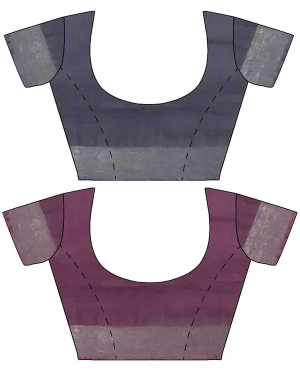 Grey_&_Quinacridone_Magenta_women's_Bhagalpuri_Handloom_Cotton-Linen_Blend_Saree_Combo_(Pack_Of_2)_With_Running_Unstiched_Blouse_Piece