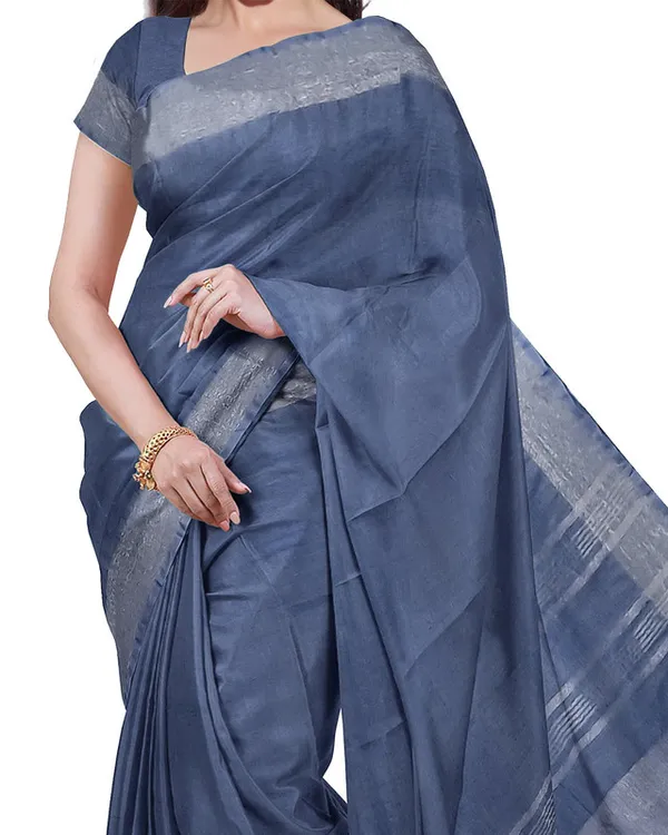 Bhagalpuri_Handloom_Cotton-Linen_Blend_Saree_Combo_(Pack_Of_2)_With_Running_Unstiched_Blouse_Piece