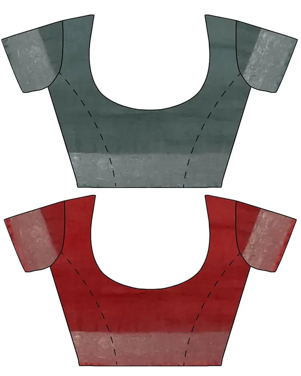 Hookers'_Green_&_Red_women's_Bhagalpuri_Handloom_Cotton-Linen_Blend_Saree_Combo_(Pack_Of_2)_With_Running_Unstiched_Blouse_Piece