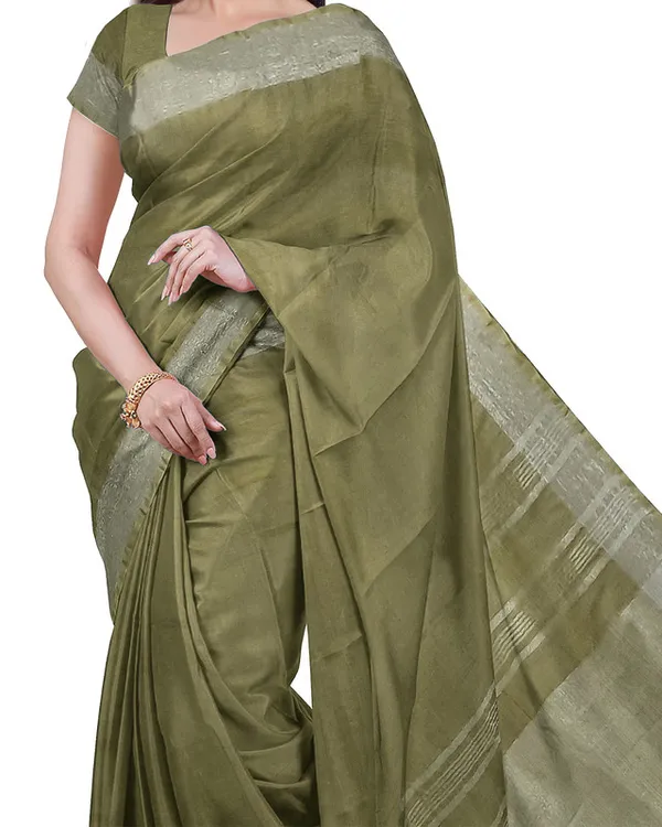 Bhagalpuri_Handloom_Cotton-Linen_Blend_Saree_Combo_(Pack_Of_2)_With_Running_Unstiched_Blouse_Piece