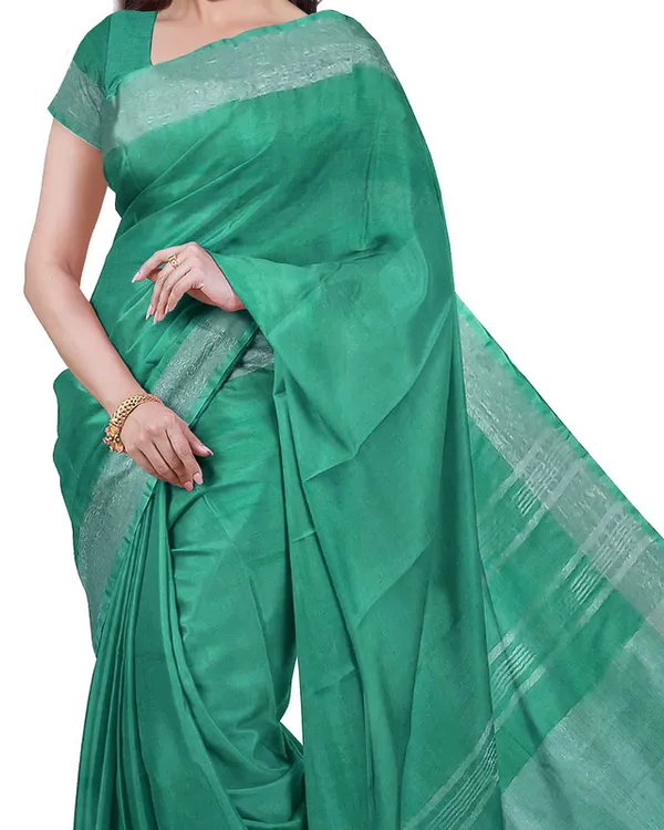 Bhagalpuri_Handloom_Cotton-Linen_Blend_Saree_Combo_(Pack_Of_2)_With_Running_Unstiched_Blouse_Piece