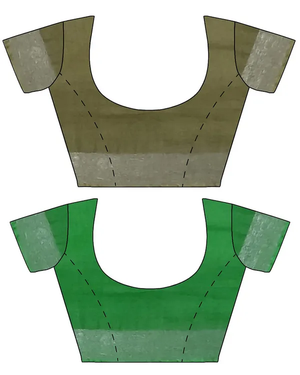 Moss_Green_&_Pigment_Green_women's_Bhagalpuri_Handloom_Cotton-Linen_Blend_Saree_Combo_(Pack_Of_2)_With_Running_Unstiched_Blouse_Piece