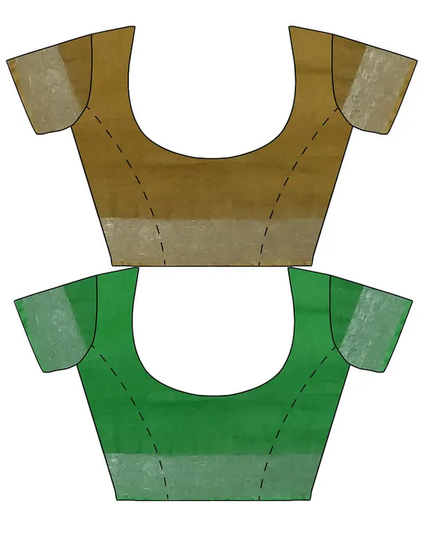 Olive_Green_&_Pigment_Green_women's_Bhagalpuri_Handloom_Cotton-Linen_Blend_Saree_Combo_(Pack_Of_2)_With_Running_Unstiched_Blouse_Piece