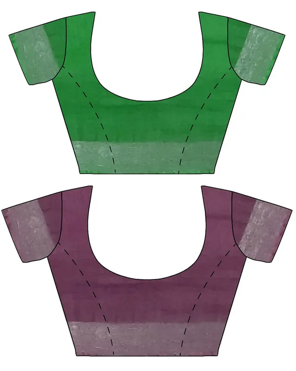 Pigment_Green_&_Quinacridone_Magenta_women's_Bhagalpuri_Handloom_Cotton-Linen_Blend_Saree_Combo_(Pack_Of_2)_With_Running_Unstiched_Blouse_Piece