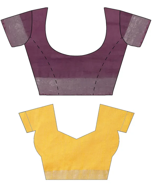 Quinacridone_Magenta_&_Yellow_women's_Bhagalpuri_Handloom_Cotton-Linen_Blend_Saree_Combo_(Pack_Of_2)_With_Running_Unstiched_Blouse_Piece