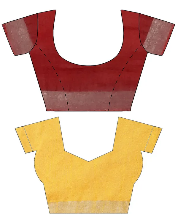 Red_&_Yellow_women's_Bhagalpuri_Handloom_Cotton-Linen_Blend_Saree_Combo_(Pack_Of_2)_With_Running_Unstiched_Blouse_Piece