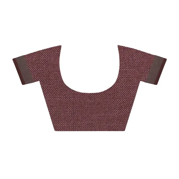 Bolus_Brown_women's_Bhagalpuri_Handloom_Blend_Linen-Cotton_Saree_With_Running_Unstiched_Blouse_Piece_Free_Size_Variation_Of_Colors