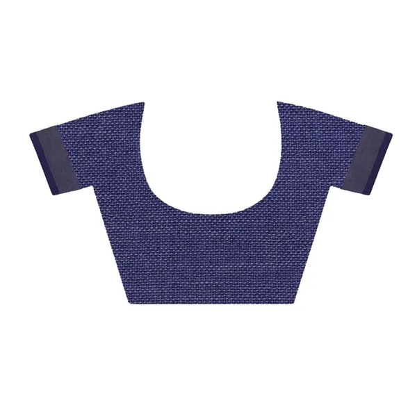Dark_Blue_women's_Bhagalpuri_Handloom_Blend_Linen-Cotton_Saree_With_Running_Unstiched_Blouse_Piece_Free_Size_Variation_Of_Colors