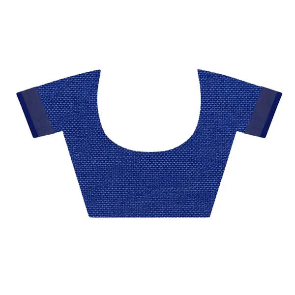 Fine_Blue_women's_Bhagalpuri_Handloom_Blend_Linen-Cotton_Saree_With_Running_Unstiched_Blouse_Piece_Free_Size_Variation_Of_Colors