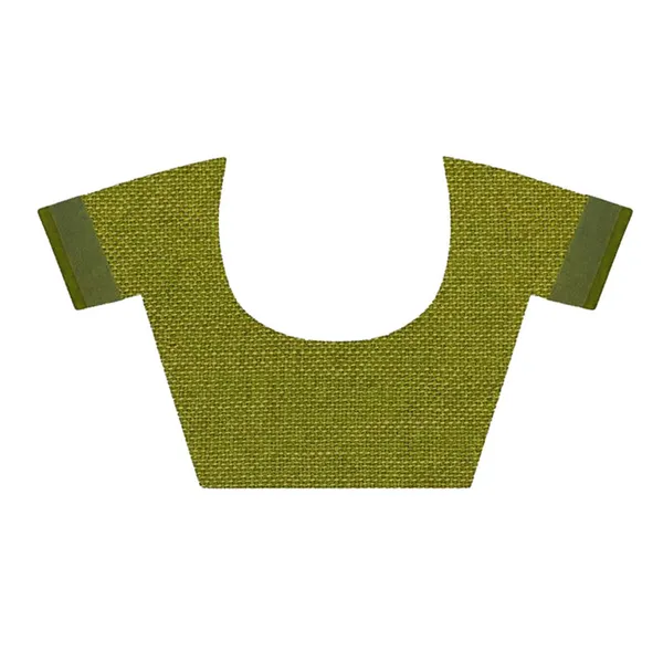 Moss_Green_women's_Bhagalpuri_Handloom_Blend_Linen-Cotton_Saree_With_Running_Unstiched_Blouse_Piece_Free_Size_Variation_Of_Colors