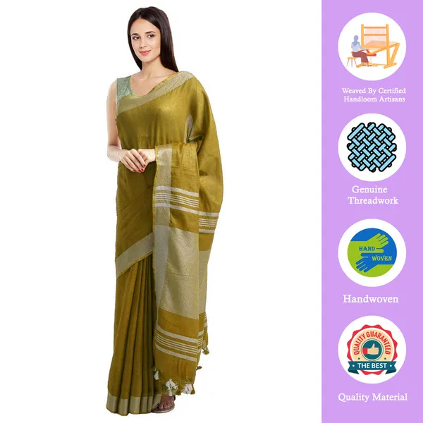 Bhagalpuri_Handloom_Blend_Linen-Cotton_Saree_With_Running_Unstiched_Blouse_Piece_Free_Size_Variation_Of_Colors