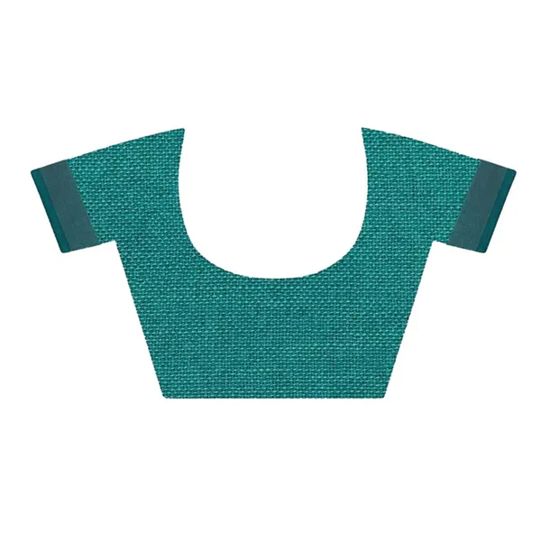 Persian_Cyan_women's_Bhagalpuri_Handloom_Blend_Linen-Cotton_Saree_With_Running_Unstiched_Blouse_Piece_Free_Size_Variation_Of_Colors