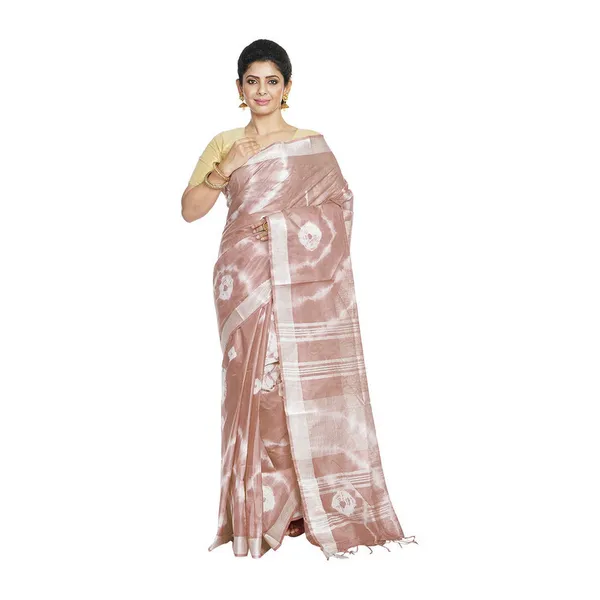 Bhagalpuri_Handloom_Linen_Blend_Tie-Dye_(Sibory_Dye)_Saree_With_Running_Unstiched_Blouse_Piece