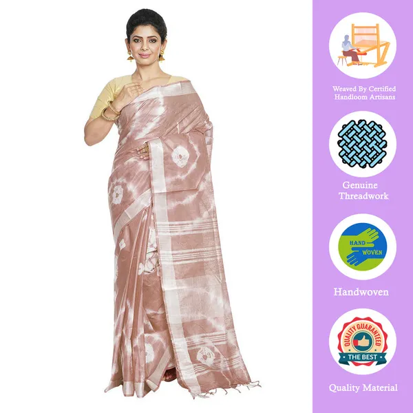Bhagalpuri_Handloom_Linen_Blend_Tie-Dye_(Sibory_Dye)_Saree_With_Running_Unstiched_Blouse_Piece