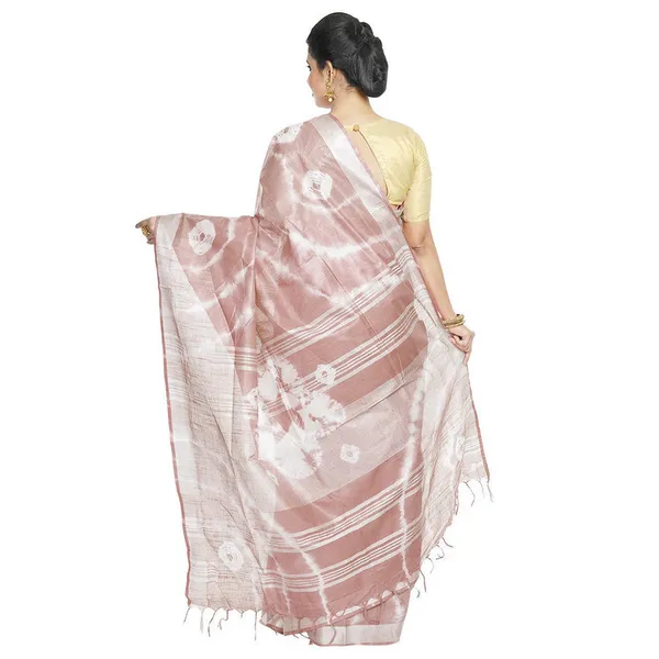 Bhagalpuri_Handloom_Linen_Blend_Tie-Dye_(Sibory_Dye)_Saree_With_Running_Unstiched_Blouse_Piece
