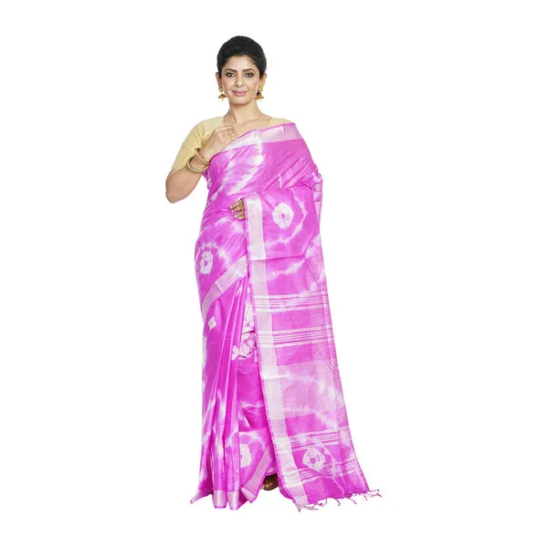Phlox_Purple_women's_Bhagalpuri_Handloom_Linen_Blend_Tie-Dye_(Sibory_Dye)_Saree_With_Running_Unstiched_Blouse_Piece