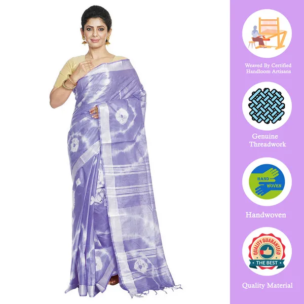 Ultra_Violet_women's_Bhagalpuri_Handloom_Linen_Blend_Tie-Dye_(Sibory_Dye)_Saree_With_Running_Unstiched_Blouse_Piece
